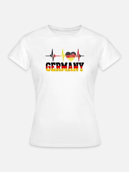 Deutschland Herzschlag - Frauen T-Shirt - Weiß