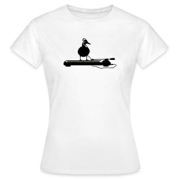 disco duck turntable - T-shirt Femme - blanc - Devant - AI Model Female 172 dark (172cm)