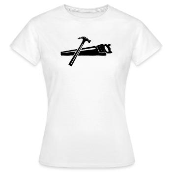 Un marteau et une scie - T-shirt Femme - blanc - Devant - AI Model Female 172 dark (172cm)