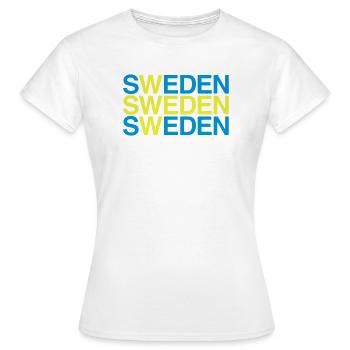 SUÈDE Suède Suède Drapeau suédois - T-shirt Femme - blanc - Devant - AI Model Female 172 dark (172cm)