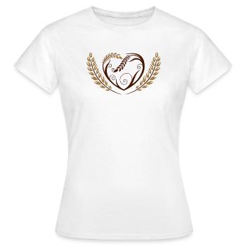 Grand coeur avec des céréales - T-shirt Femme - blanc - Devant - AI Model Female 172 dark (172cm)