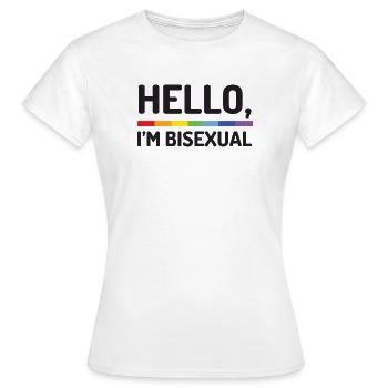 Bonjour, je suis bisexuel - T-shirt Femme - blanc - Devant - AI Model Female 172 dark (172cm)