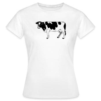Kuh schwarzpelzig, Milchrasse - Frauen T-Shirt - Weiß - Vorne - AI Model Female 172 dark (172cm)