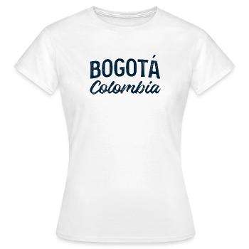 Bogotá, Colombie, Lettrage Vintage - T-shirt Femme - blanc - Devant - AI Model Female 172 dark (172cm)