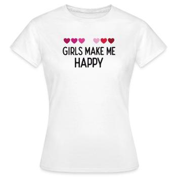 Pride Month LGBTQ - Girls Make Me Happy - Women's T-Shirt - white - Front - AI Model Female 172 dark (172cm)