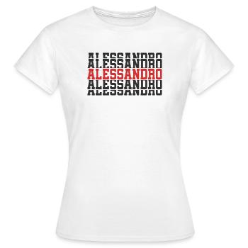 Alessandro T-Shirt gestapelter Text Geschenk T-Shirt - Frauen T-Shirt - Weiß - Vorne - AI Model Female 172 dark (172cm)