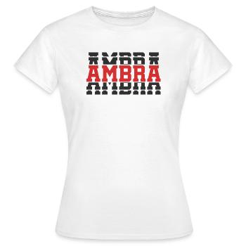 T-Shirt Bernstein T-Shirt Geschenkidee gestapelter Text - Frauen T-Shirt - Weiß - Vorne - AI Model Female 172 dark (172cm)