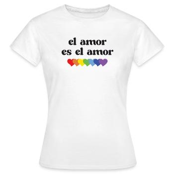 LGBT Pride Month - El Amor es el Amor - Women's T-Shirt - white - Front - AI Model Female 172 dark (172cm)