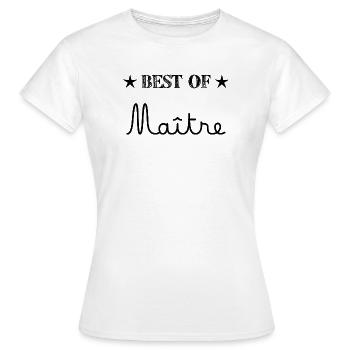 MAÎTRE. MAITRE. MERCI. MERCI MAÎTRE. MAITRE - T-shirt Femme - blanc - Devant - AI Model Female 172 dark (172cm)