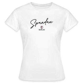 Spandau - Berlin Flagge - Berliner Bär Berlinerin - Frauen T-Shirt - Weiß - Vorne - AI Model Female 172 dark (172cm)