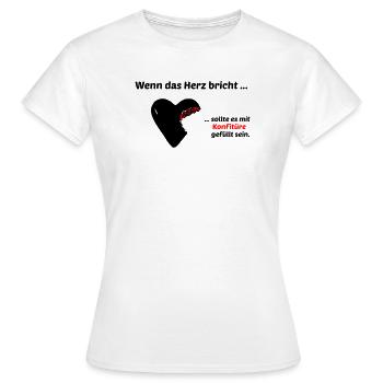 Quand le cœur se brise - T-shirt Femme - blanc - Devant - AI Model Female 172 dark (172cm)