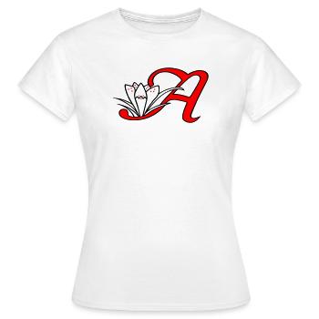 Lettre A Initiale - T-shirt Femme - blanc - Devant - AI Model Female 172 dark (172cm)