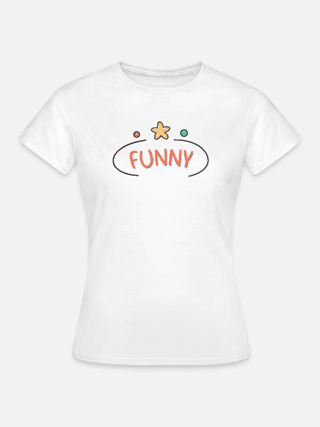Lustige, verspielte Sternschrift - Frauen T-Shirt - Weiß