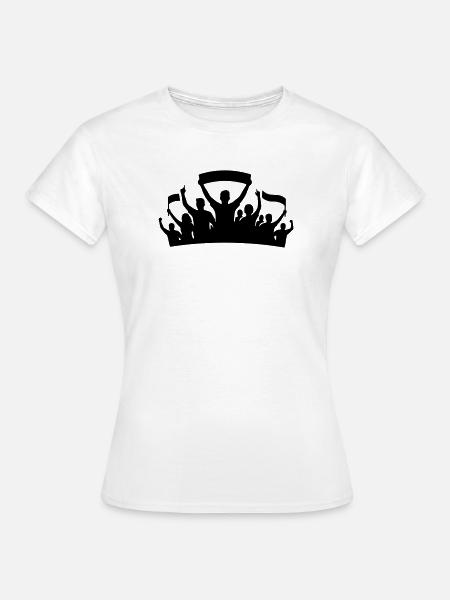 Fans Gruppe Silhouette - Frauen T-Shirt - Weiß