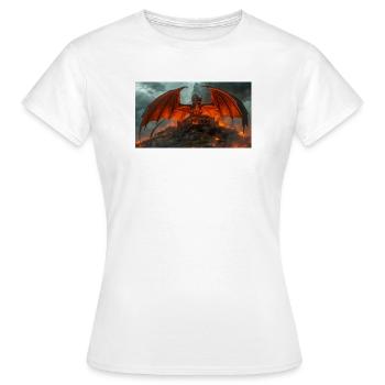 Ein Drache bedroht Beowulfs friedliches Königreich - Frauen T-Shirt - Weiß - Vorne - AI Model Female 172 dark (172cm)