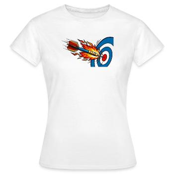 Dart Bullseye Feuer Volltreffer - Frauen T-Shirt - Weiß - Vorne - AI Model Female 172 dark (172cm)