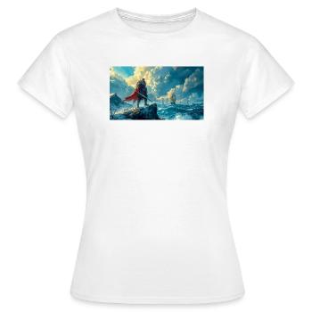 Beowulf fait face au destin qui l’attend dans la saga nordique - T-shirt Femme - blanc - Devant - AI Model Female 172 dark (172cm)