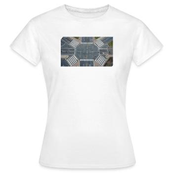 Vue aérienne de la géométrie d’intersection - T-shirt Femme - blanc - Devant - AI Model Female 172 dark (172cm)