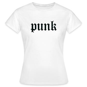 Punk-Gothic-Lettering-T-Shirt - Frauen T-Shirt - Weiß - Vorne - AI Model Female 172 dark (172cm)