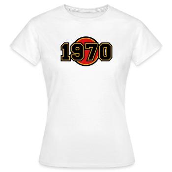 1970 Year of Birth Retro Logo - Women's T-Shirt - white - Front - AI Model Female 172 dark (172cm)