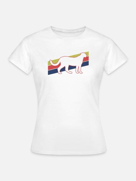 Gepard Retro Silhouette - Frauen T-Shirt - Weiß