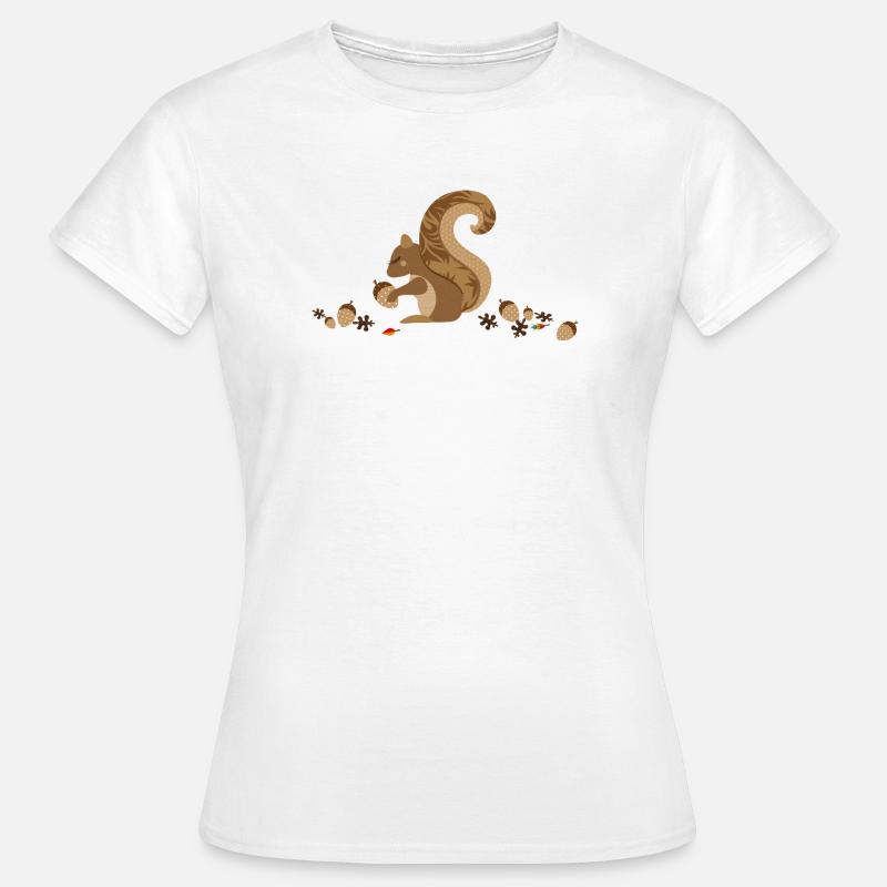 Ein Eichhörnchen mit einer Eichel - Frauen T-Shirt - Weiß