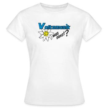 Volksmusik Edelweiß Emblem - Frauen T-Shirt - Weiß - Vorne - AI Model Female 172 dark (172cm)
