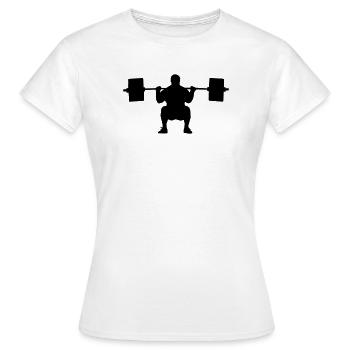 Figure d’ombre d’haltérophile - T-shirt Femme - blanc - Devant - AI Model Female 172 dark (172cm)