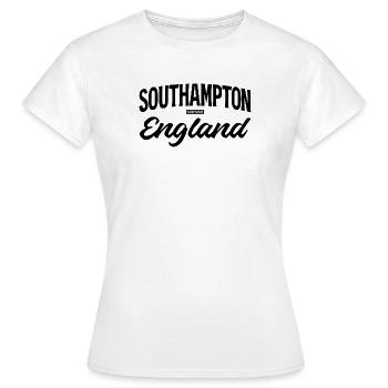 Vintage Southampton Uk Schriftzug - Frauen T-Shirt - Weiß - Vorne - AI Model Female 172 dark (172cm)