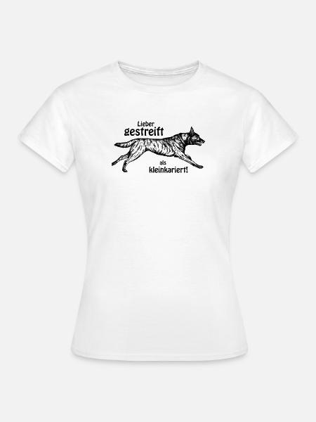 Lieber gestreift als kleinkariert - schwarz - Frauen T-Shirt - Weiß