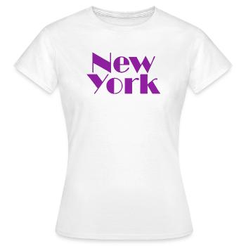 NEW YORK-Purple Broadway - T-shirt Femme - blanc - Devant - AI Model Female 172 dark (172cm)