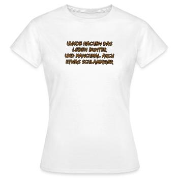 Hundebunte Lebensfreude - Frauen T-Shirt - Weiß - Vorne - AI Model Female 172 dark (172cm)