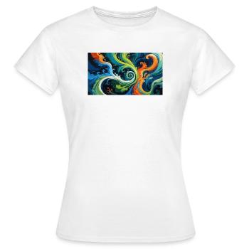 Tourbillon artistique de couleurs - T-shirt Femme - blanc - Devant - AI Model Female 172 dark (172cm)