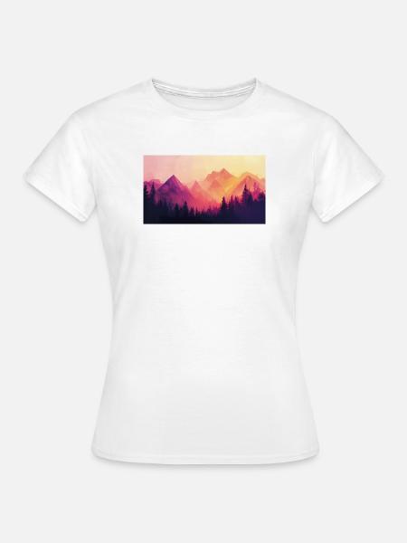 Wald Berge - Frauen T-Shirt - Weiß