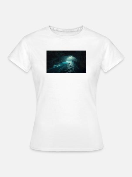 Leuchtende Meereshöhle - Frauen T-Shirt - Weiß