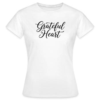 Grateful Heart Script - Frauen T-Shirt - Weiß - Vorne - AI Model Female 172 dark (172cm)