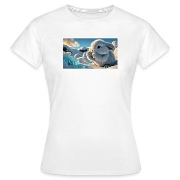 Un lapin de neige mignon avec des cristaux de glace - T-shirt Femme - blanc - Devant - AI Model Female 172 dark (172cm)