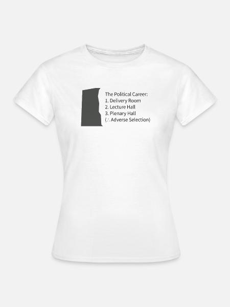 Politische Karriere: Delivery bis Plenum - Frauen T-Shirt - Weiß