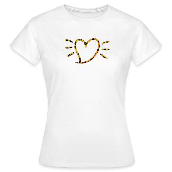Leopard Heart with Sun Rays - Women's T-Shirt - white - Front - AI Model Female 172 dark (172cm)