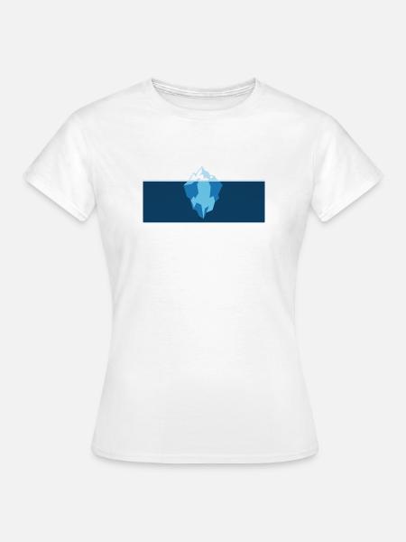Eisberg Minimal Blau Design - Frauen T-Shirt - Weiß