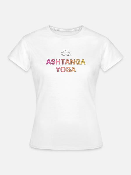 Ashtanga Yoga Gradient Schrift - Frauen T-Shirt - Weiß