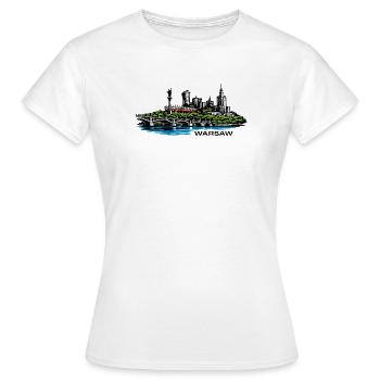 Warschau - Frauen T-Shirt - Weiß - Vorne - AI Model Female 172 dark (172cm)