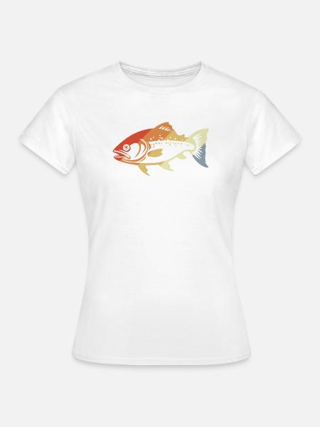 Fisch Grafik Retro Stil - Frauen T-Shirt - Weiß