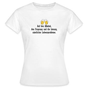 Auf Alkohol Ursprung Lösung - Frauen T-Shirt - Weiß - Vorne - AI Model Female 172 dark (172cm)