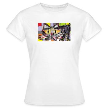 Micu.neo-Katze - Frauen T-Shirt - Weiß - Vorne - AI Model Female 172 dark (172cm)