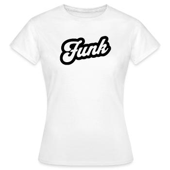 Funk Retro Script - T-shirt Femme - blanc - Devant - AI Model Female 172 dark (172cm)