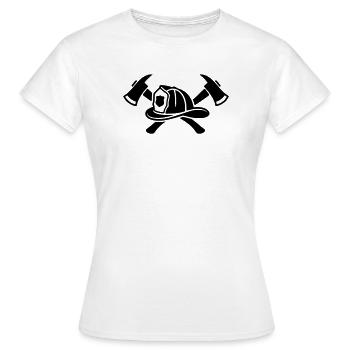 Logo du casque de pompier Aexte - T-shirt Femme - blanc - Devant - AI Model Female 172 dark (172cm)