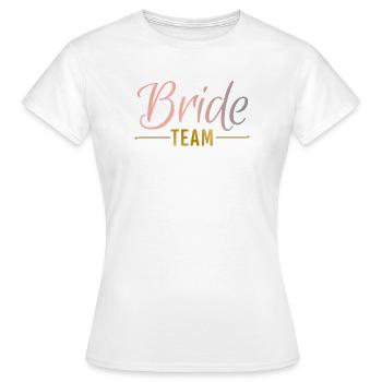 Bride Team Ringe Federn JGA Junggesellenabschied - Frauen T-Shirt - Weiß - Vorne - AI Model Female 172 dark (172cm)