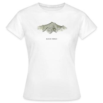Topographie de la Forêt-Noire | Art de lignes vintage - T-shirt Femme - blanc - Devant - AI Model Female 172 dark (172cm)