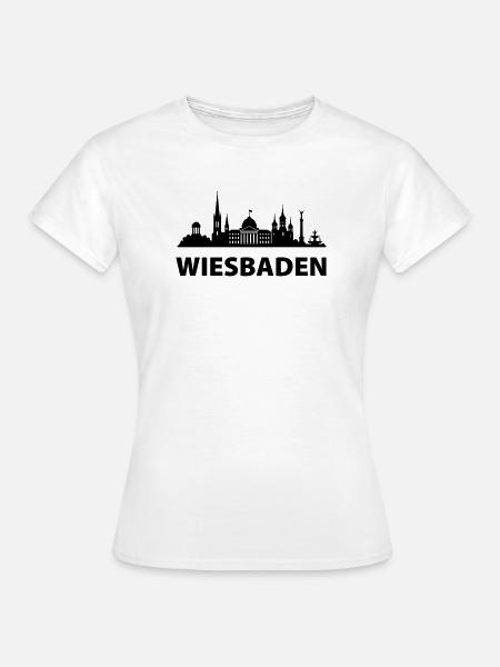 Wiesbaden Skyline - Frauen T-Shirt - Weiß